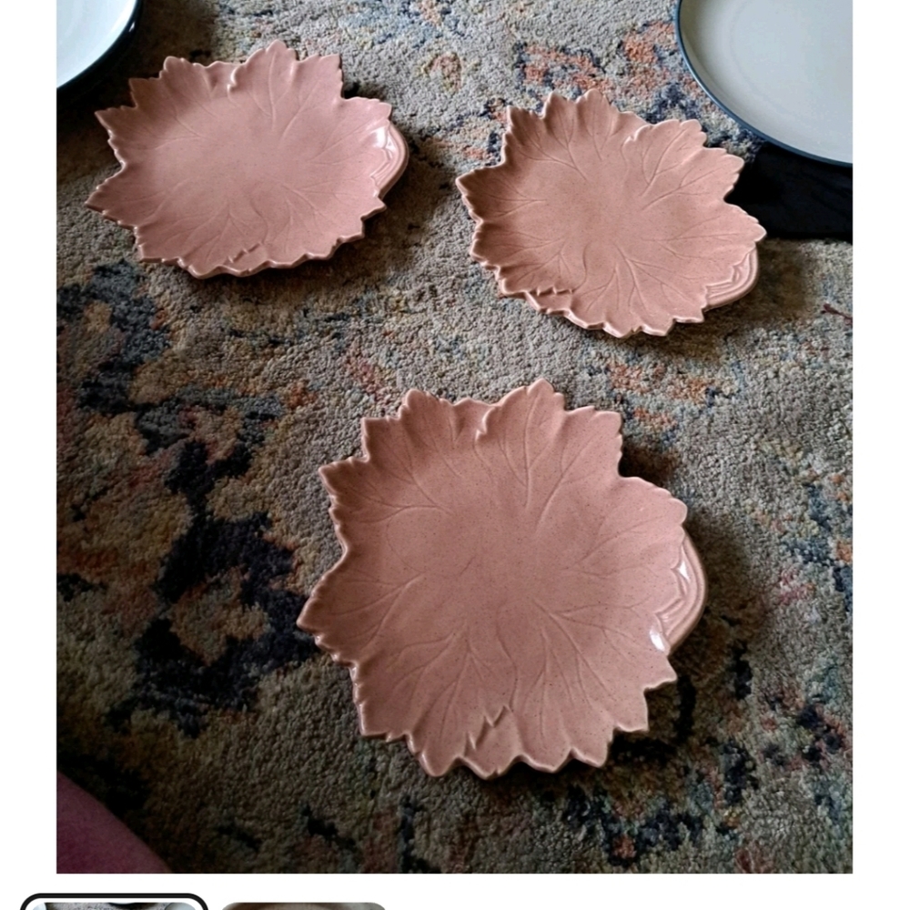 Woodfield Steubenville Salad Plate 8.75" Coral Salmon Pink Vintage USA x3